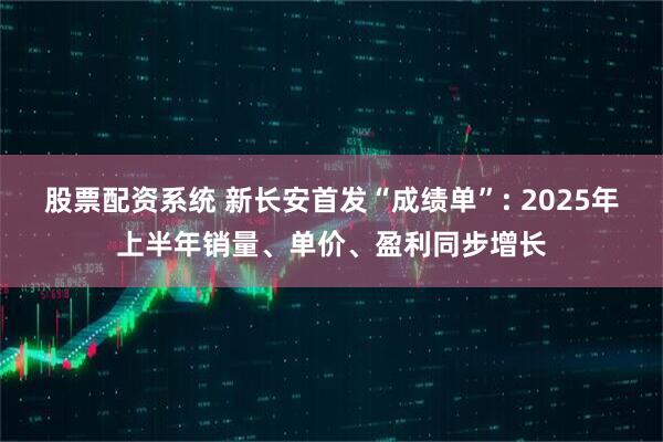 股票配资系统 新长安首发“成绩单”: 2025年上半年销量、单价、盈利同步增长